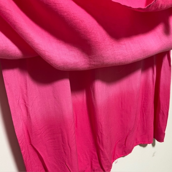 Bella Dahl Stylish chic Pink Ombre Dye Linen Lightweight Strapless Maxi Dress - Picture 8 of 13